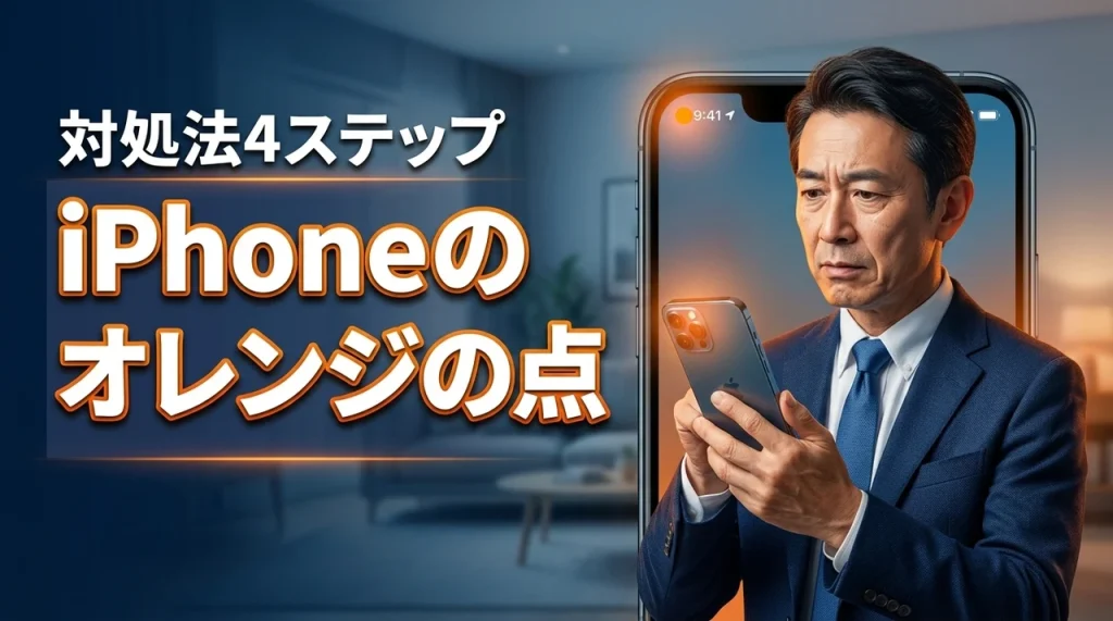 iphoneの左上にオレンジの点が消えない理由とは？対処法4ステップで解決（記事のアイキャッチ画像）