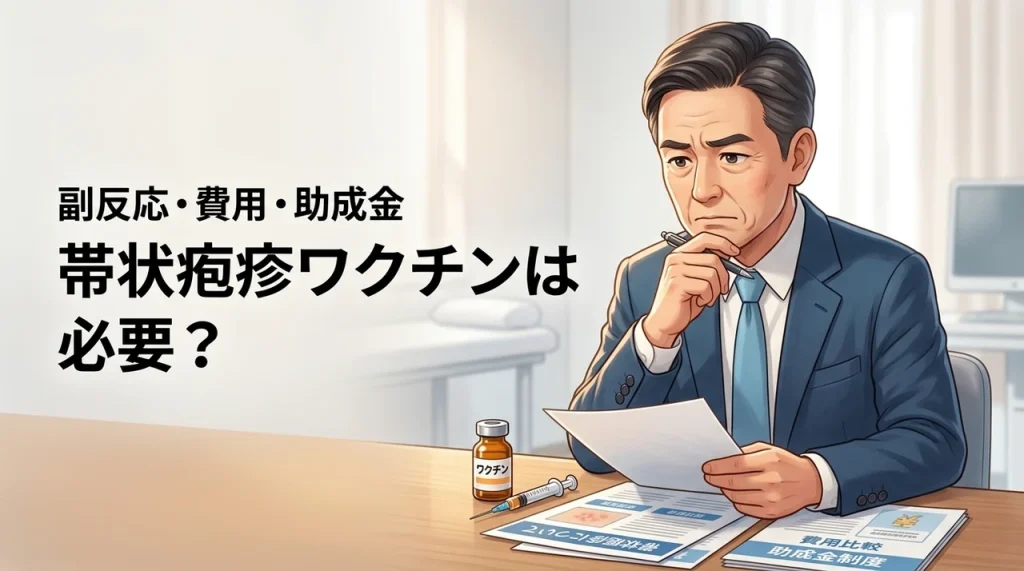 帯状疱疹ワクチンは打たない方がいい？気になる副反応や助成制度、費用を徹底比較（記事のアイキャッチ画像）