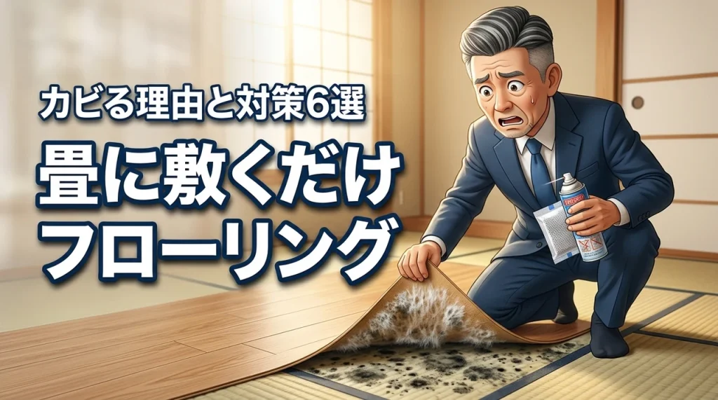 畳にフローリングを敷くだけでカビが発生する理由とおすすめ対策アイテム6選（記事のアイキャッチ画像）