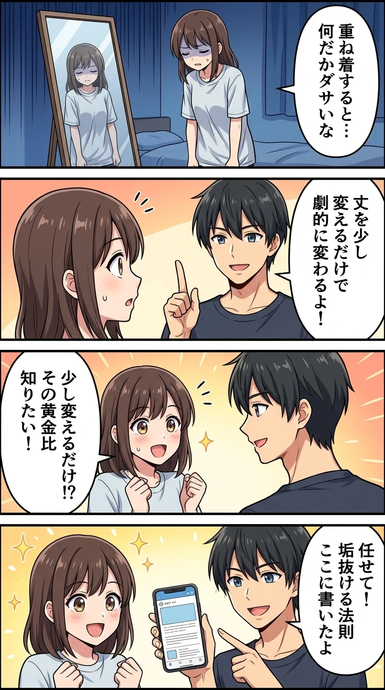 tシャツ ロンt 重ね着 ダサい