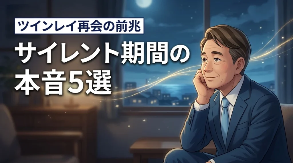 ツインレイ男性がサイレント期間に何を考えているのか？5つの本音と再会の前兆（記事のアイキャッチ画像）